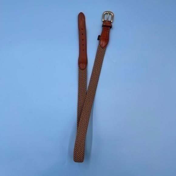 Brighton Solid Brass / Upper Leather Braided Belt - Picture 1 of 4